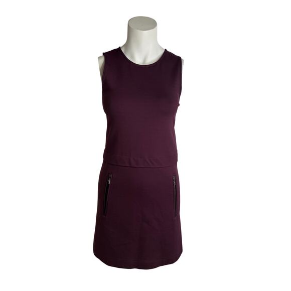 Talula Dresses & Skirts - Aritizia Talula Verone Ponte Shift Dress Women's XXS Plum Sleeveless Zip Pocket
